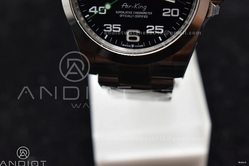 500 1:1 Best Steel Air-King Edition on Dial Black SS Bracelet VR 126900 RelaxedFit 904L Clean 0713